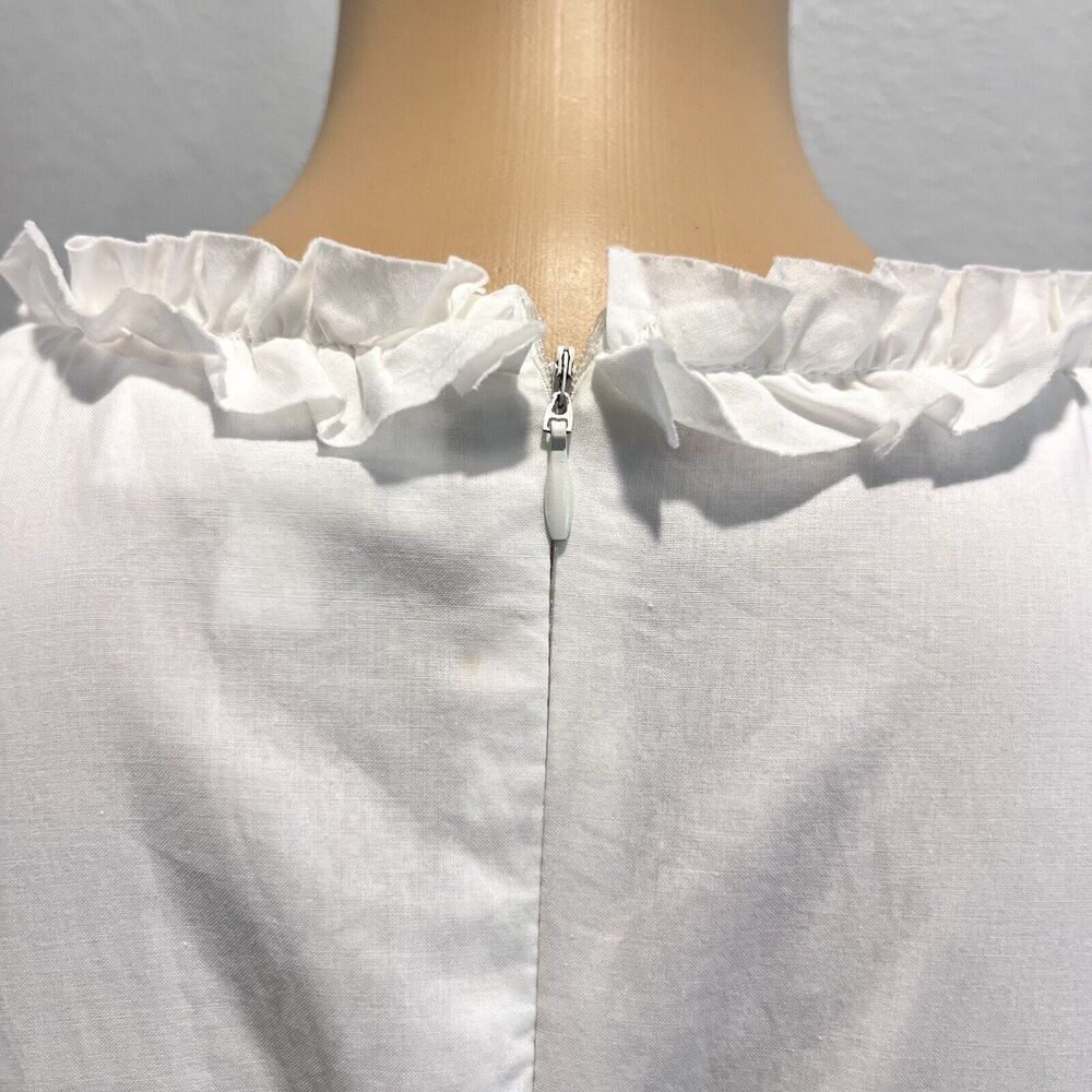 &Merci Women’s White Ruffle Tiered Cut-Out Midi Cottage Beach Dress Size Large - Picture 12 of 15